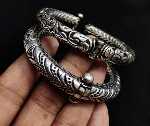 Chitai Silver kada (Pair,Size 2.4)